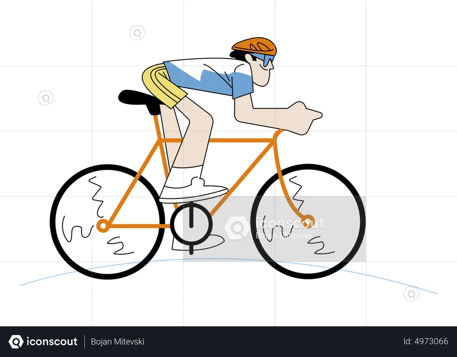 Man Cycling  Illustration