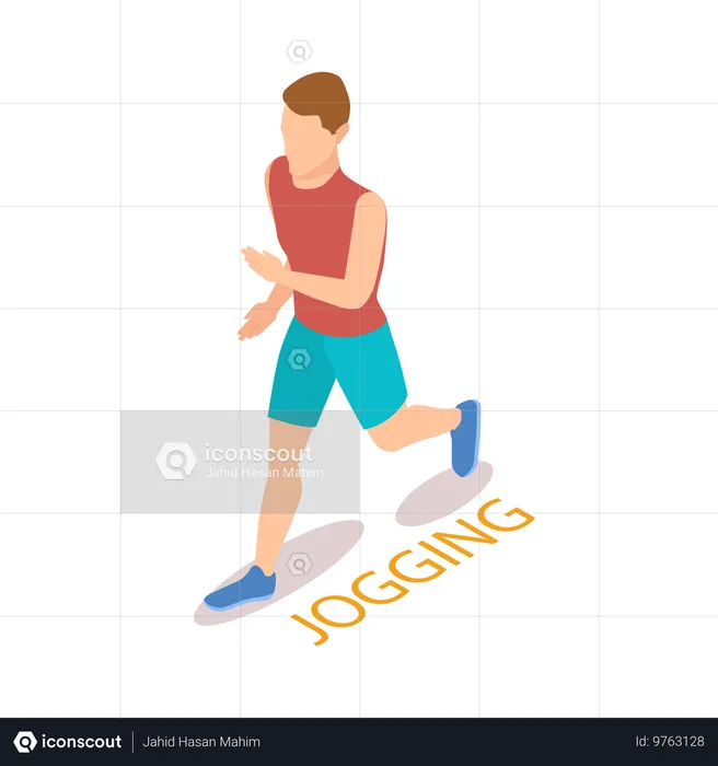 Man daily goes for morning jogging  Illustration