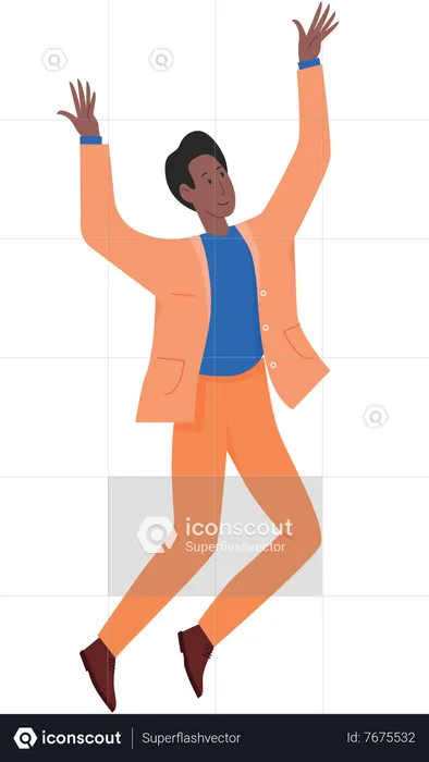 Man dancing and joyful  Illustration