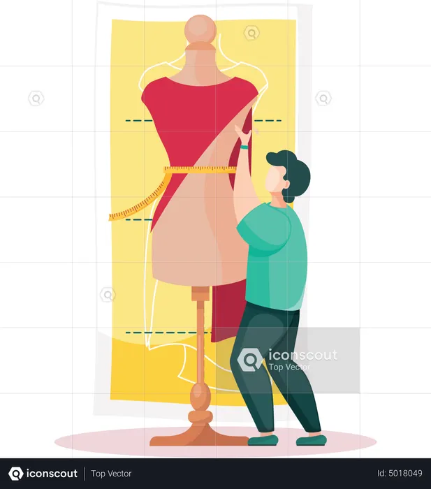 Man decorate mannequin  Illustration