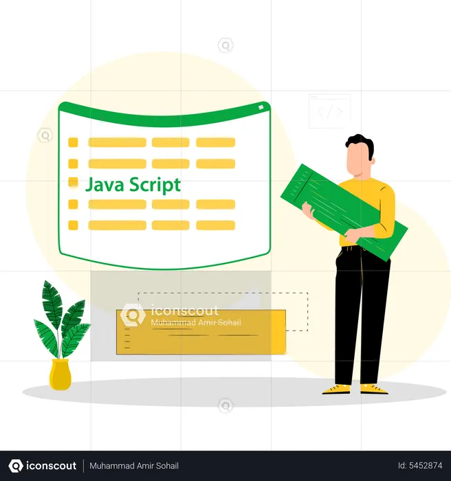 Man Developer working on development of website  Illustration