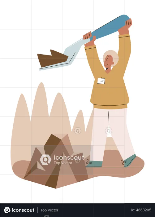 Man digging soil  Illustration