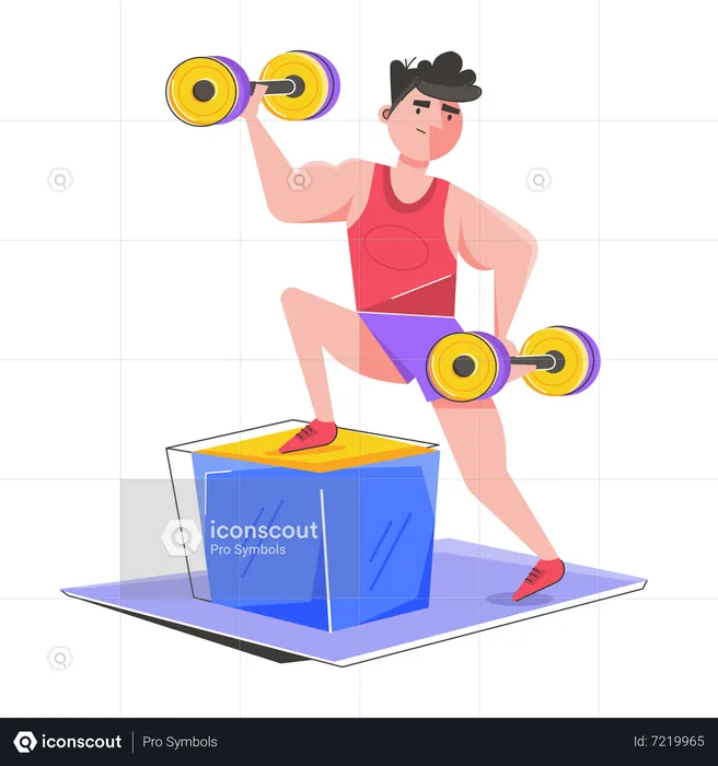 Man doing Bicep Exercise  Illustration