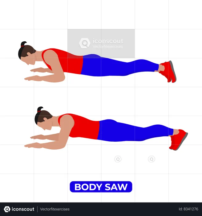 Man Doing Body Saw Exercise  Illustration