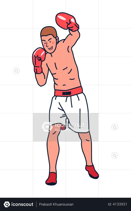 Man doing boxing  Illustration