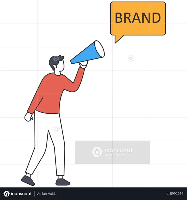 Man doing brand marketing  Illustration