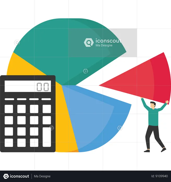 Man doing budget planning and analysis  Illustration