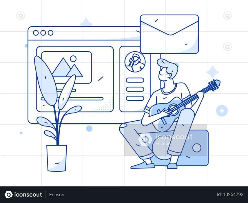 Man doing business analysis  Illustration