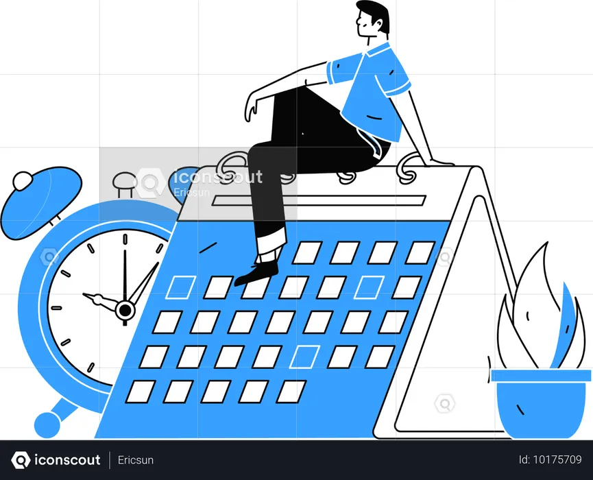 Man doing Business Planning  Illustration