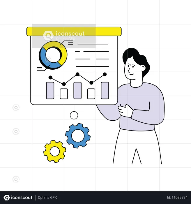 Man Doing Business Presentation  Illustration