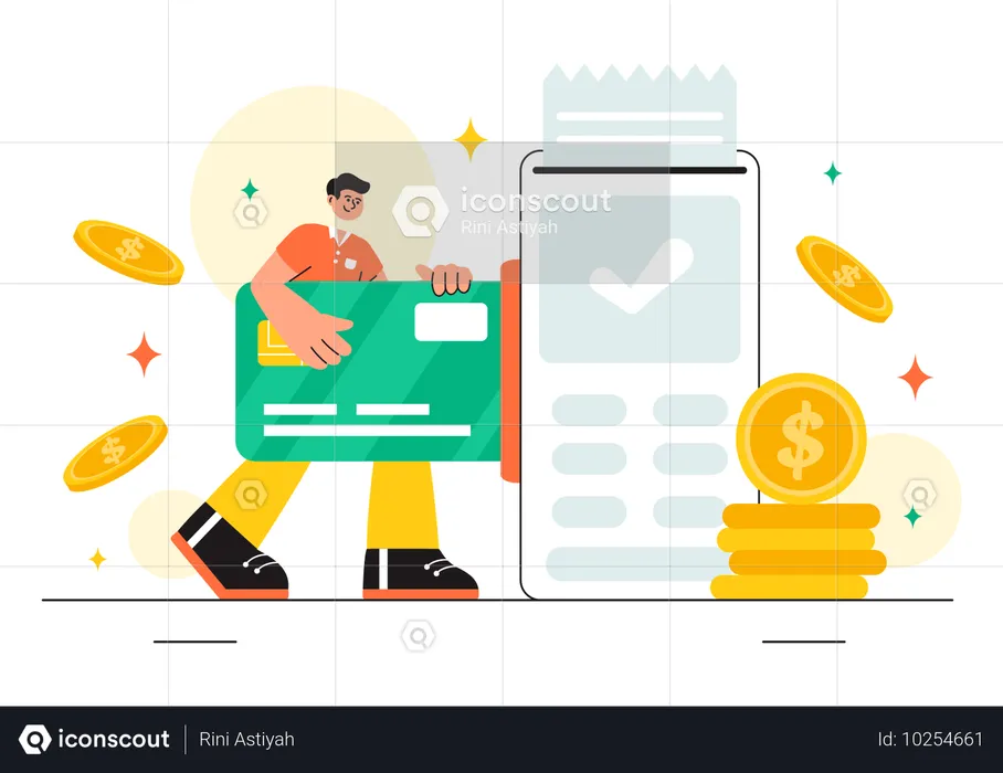 Man Doing card payment  Illustration