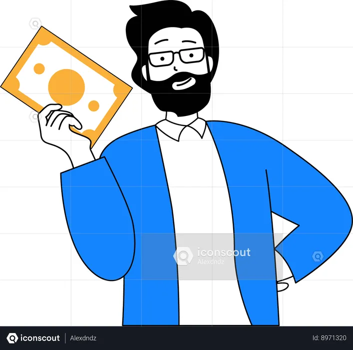 Man doing cash payment  Illustration