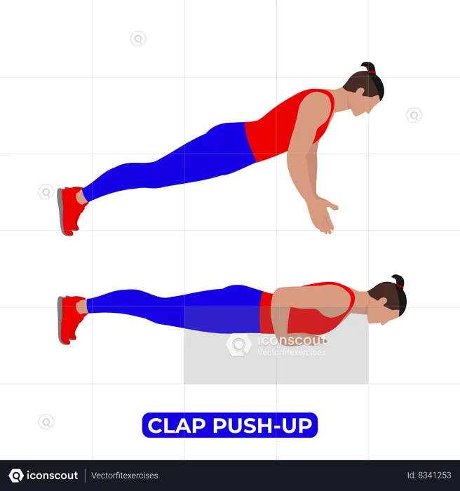 Man Doing Clap Push Up Exercise  Illustration