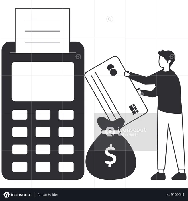 Man doing Contactless Payment  Illustration