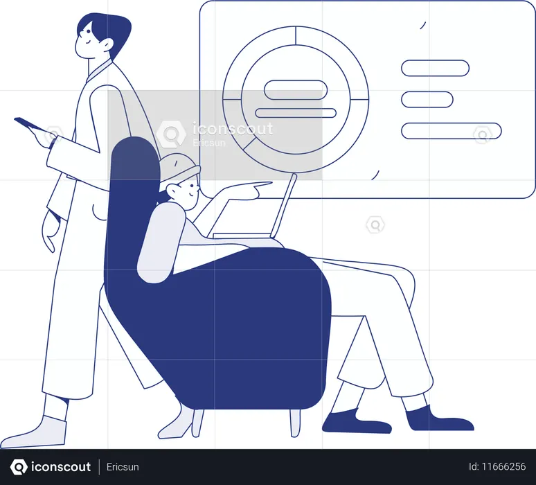 Man doing creating coding  Illustration