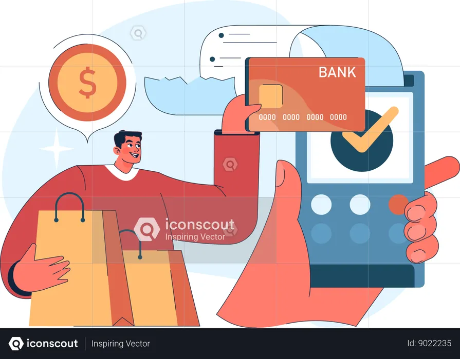 Man doing credit card payment  Illustration