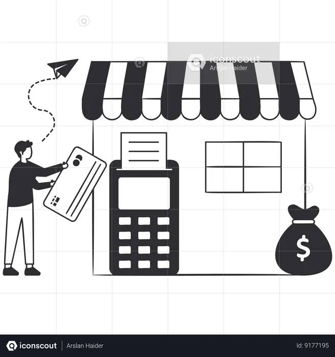 Man doing Credit card payment  Illustration