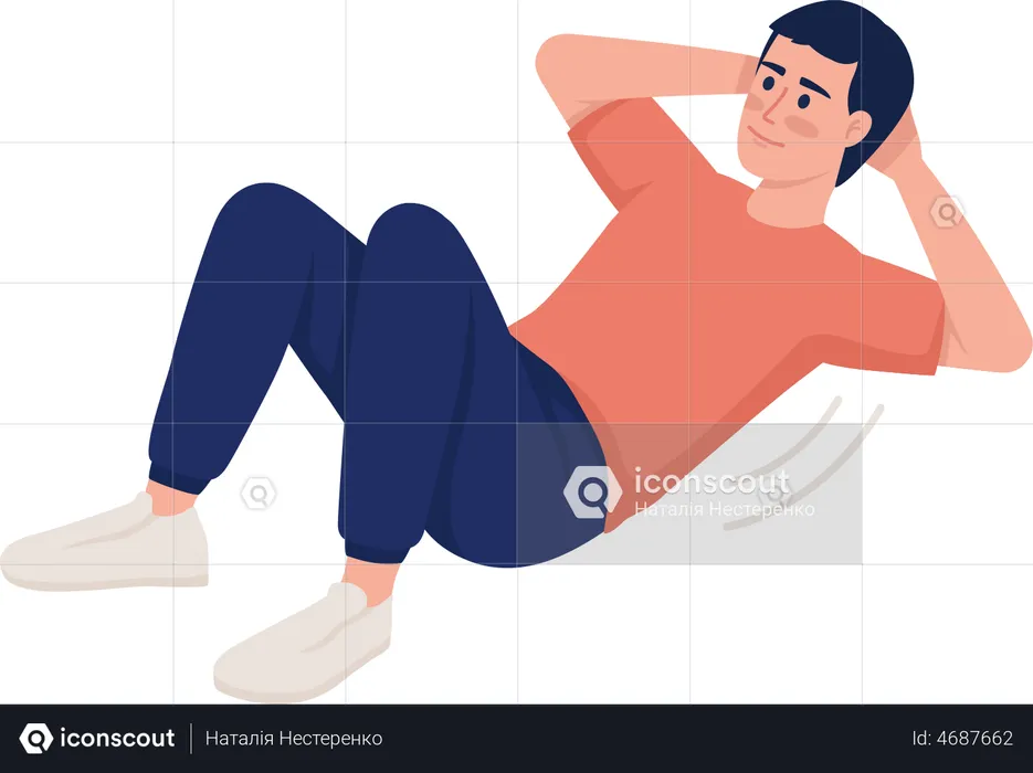 Man doing crunches exercise  Illustration