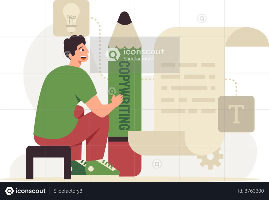 Man doing custom coding  Illustration
