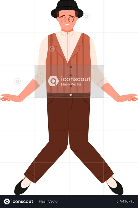 Man Doing Dancing in Party  Illustration