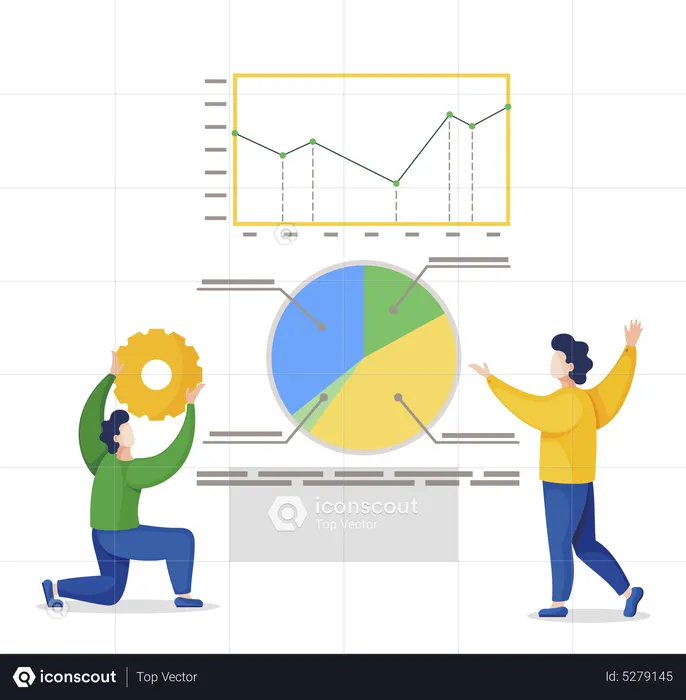 Man doing data analysis  Illustration