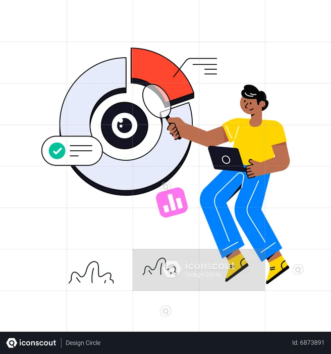 Man doing Data Monitoring  Illustration