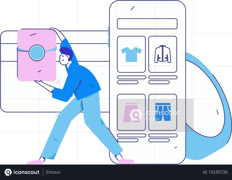 Man doing digital payment  Illustration