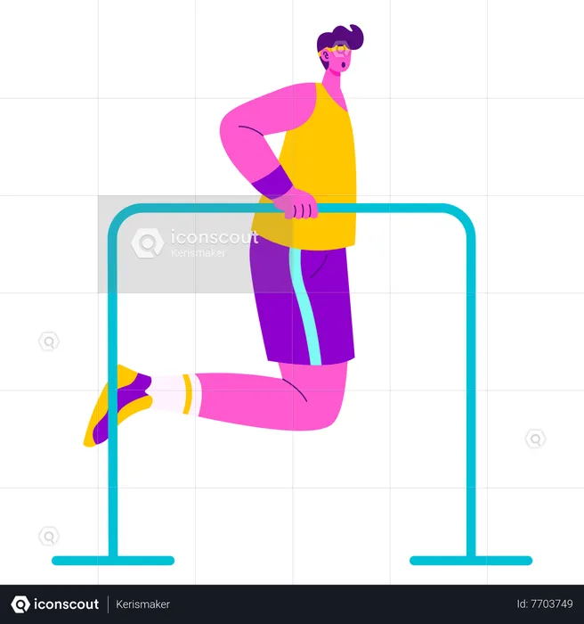 Man doing Dips exercise  Illustration