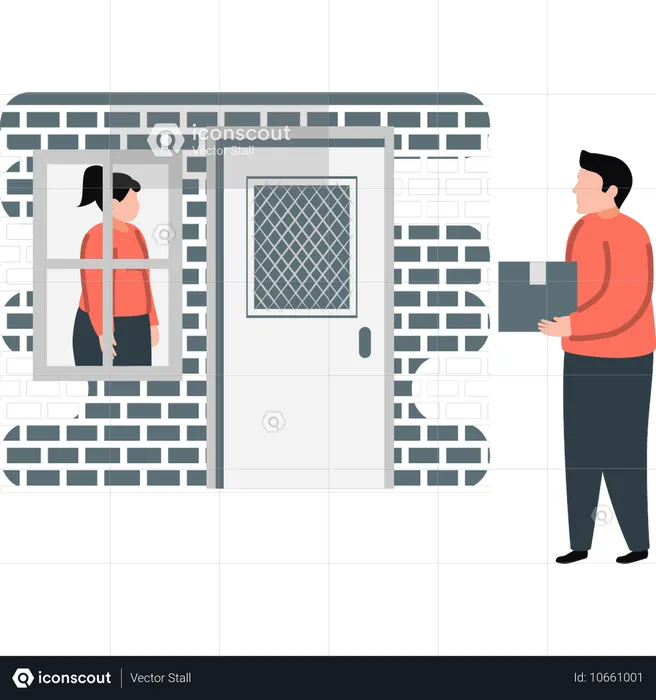 Man doing doorstep delivery  Illustration