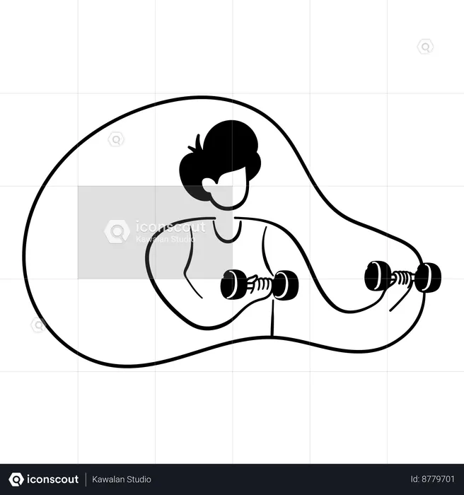 Man doing dumbbell exercise  Illustration