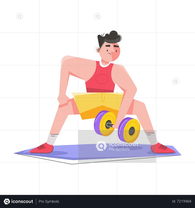 Man doing dumbbell exercise  Illustration