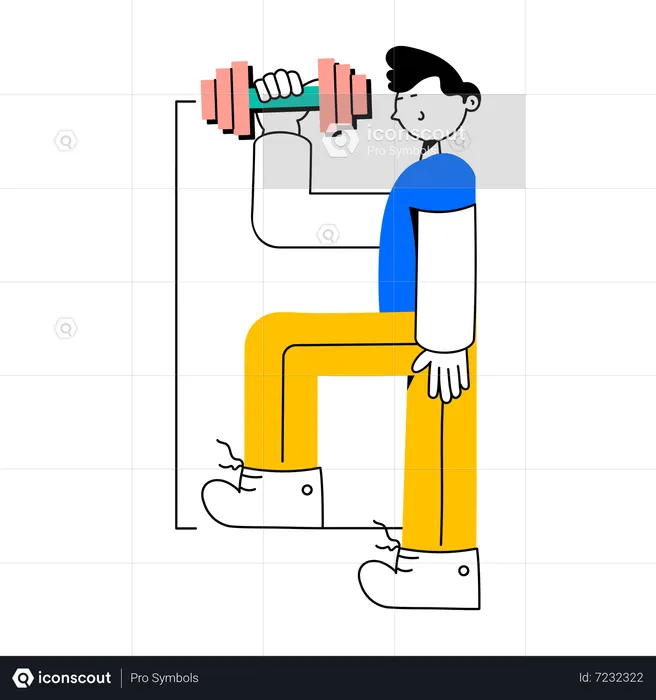 Man doing Dumbbell Exercise  Illustration