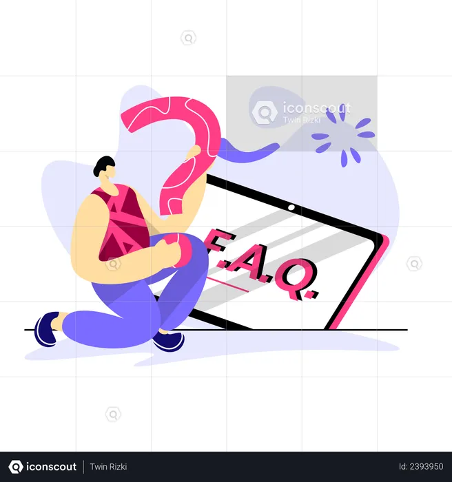 Man doing enquiry for product  Illustration