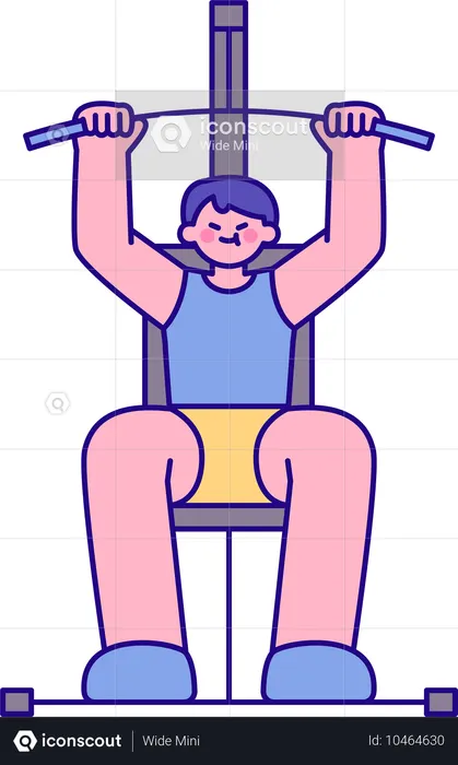 Man doing exercise with machine  Illustration