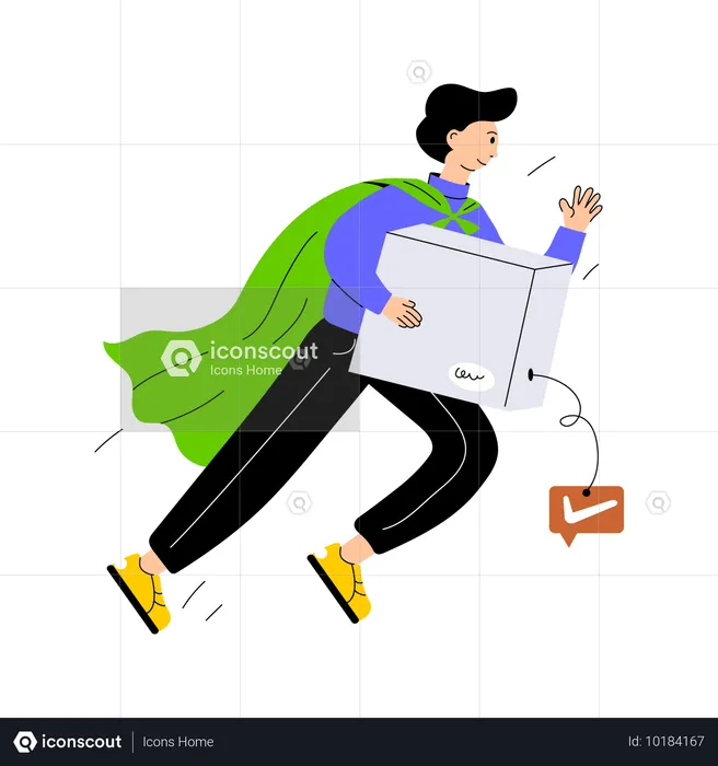 Man Doing Fast Delivery  Illustration