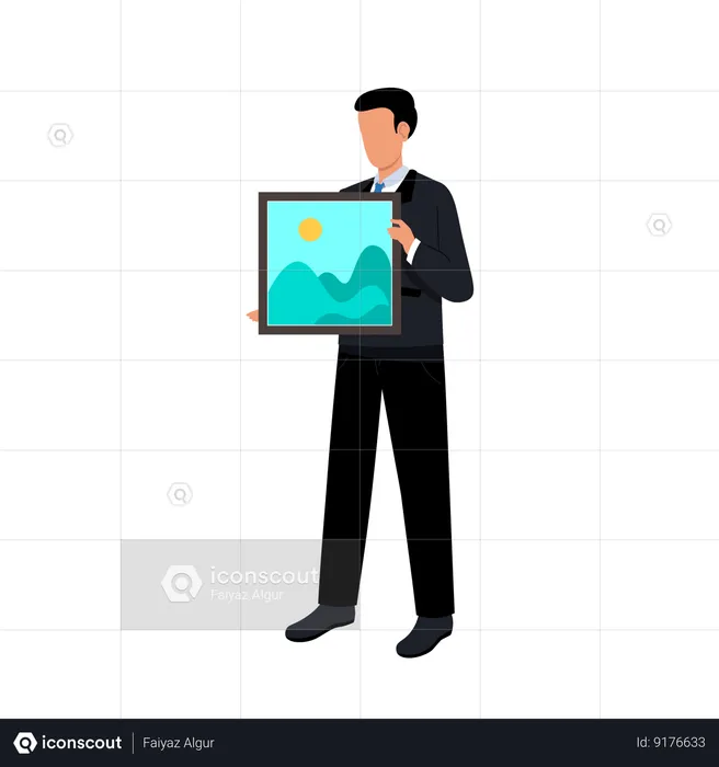 Man doing File Uploading  Illustration