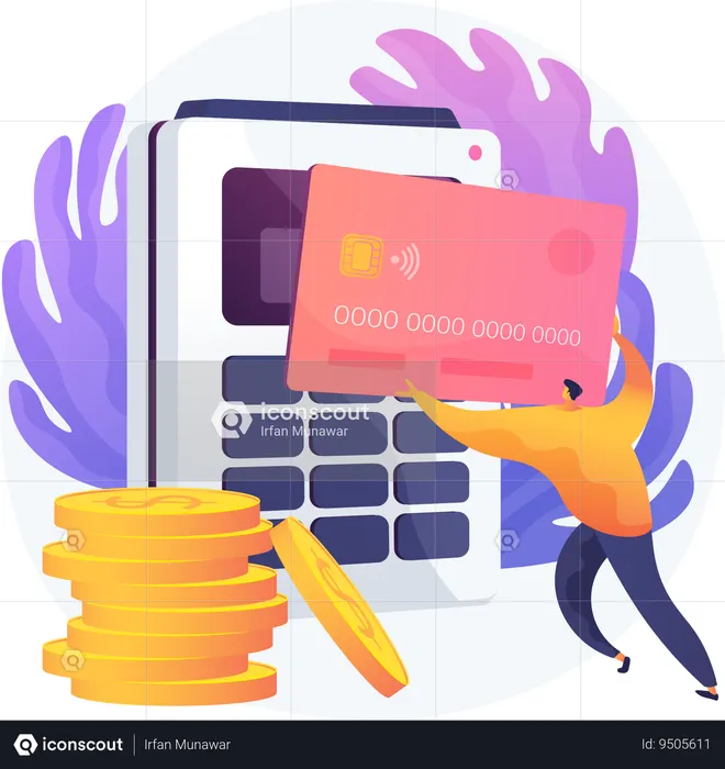 Man doing Financial transactions  Illustration