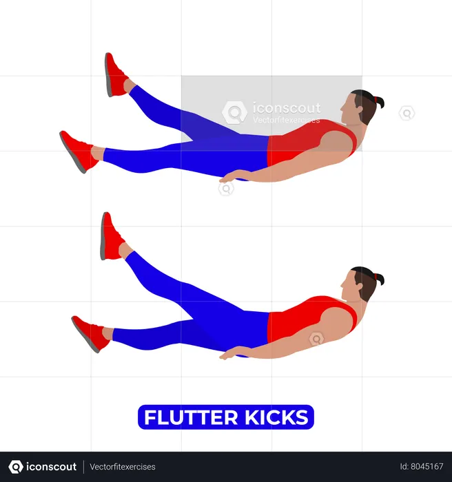 Man Doing Flutter Kicks Exercise  Illustration
