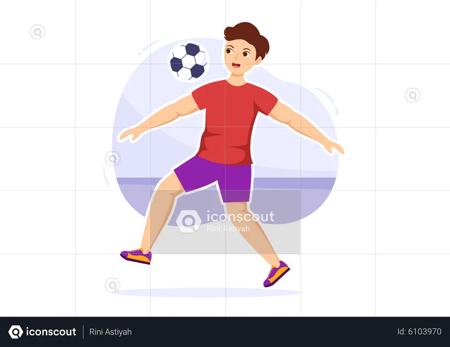 Man doing football trick  Illustration