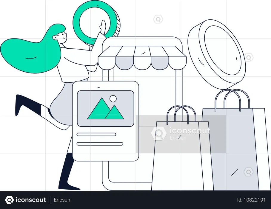 Man doing gift payment  Illustration