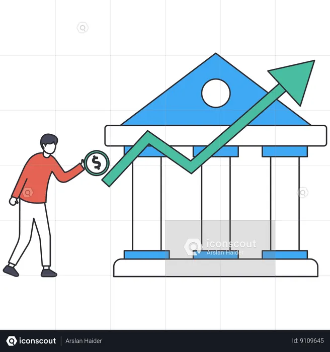 Man doing Government Spending  Illustration