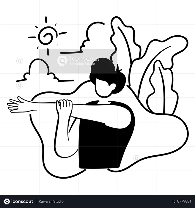 Man doing hand stretching exercise  Illustration