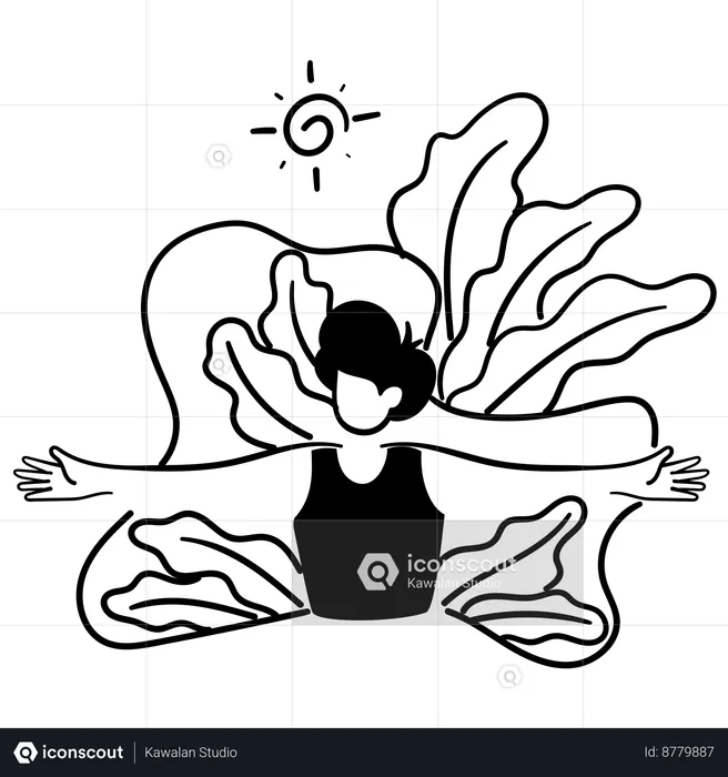 Man doing hiit cardio workout  Illustration
