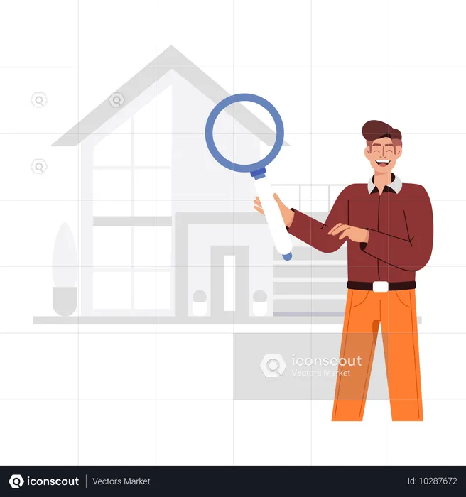 Man doing Home Inspection  Illustration