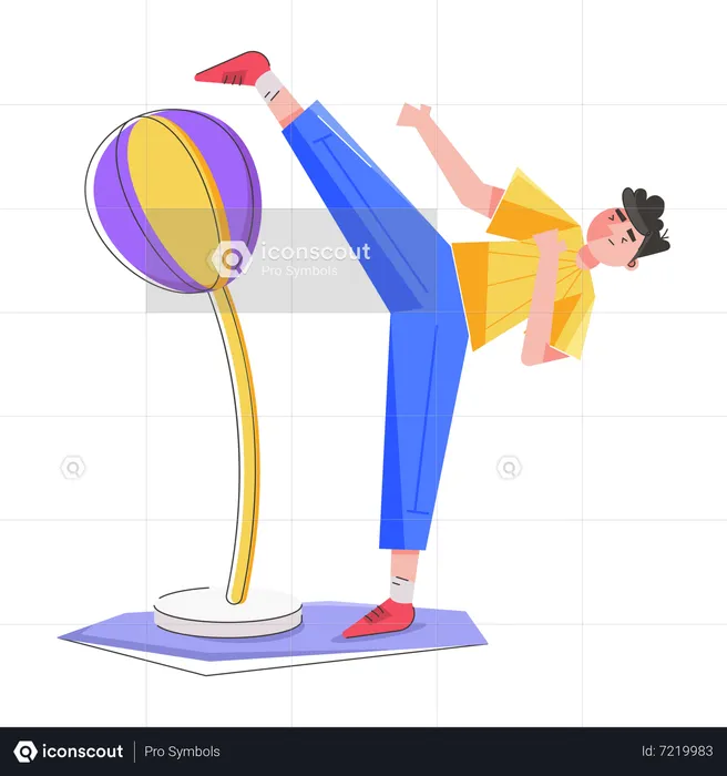 Man doing Hurbo Boxing  Illustration