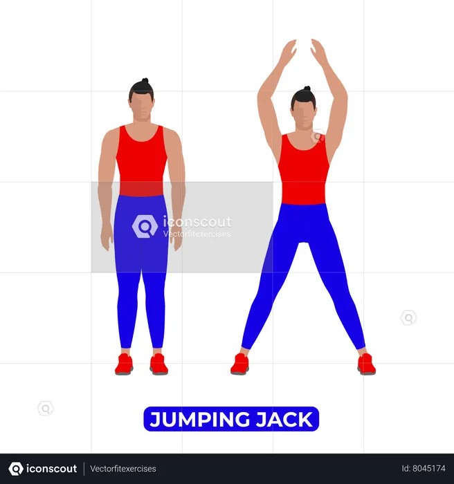 Man Doing Jumping Jack Exercise  Illustration