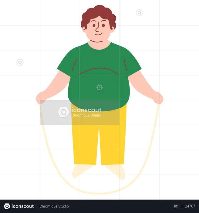 Man doing Jumping Rope Exercise  Illustration