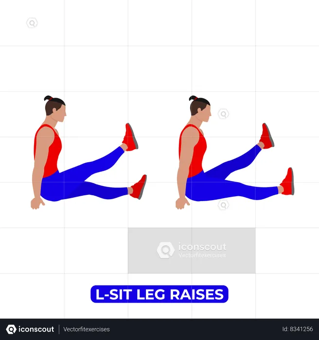 Man Doing L-Sit Leg Raises Exercise  Illustration