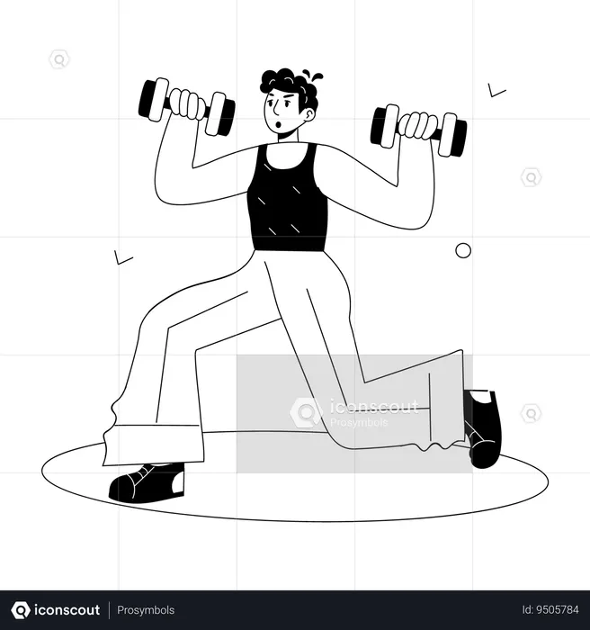 Man doing Lunges Exercise  Illustration