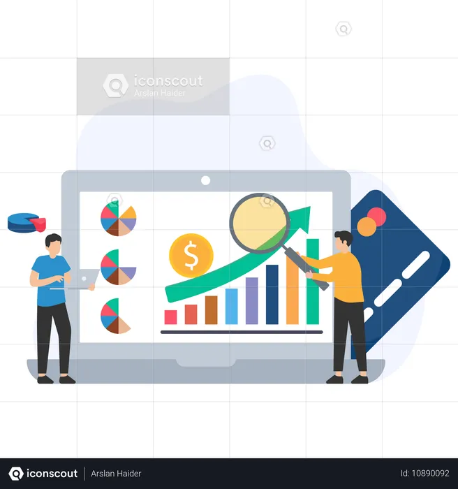 Man doing Market Analysis  Illustration